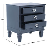 Safavieh Kira Three Drawer Night Stand Navy FOX6276D