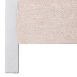 Safavieh Walden Modern Tufted Accent Chair In Beige Linen With Chrome Frame For Stylish Living Spaces FOX6279A