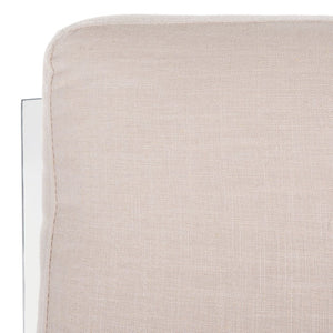 Safavieh Walden Modern Tufted Accent Chair In Beige Linen With Chrome Frame For Stylish Living Spaces FOX6279A