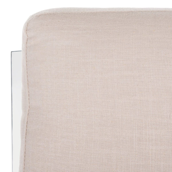 Safavieh Walden Modern Tufted Accent Chair In Beige Linen With Chrome Frame For Stylish Living Spaces FOX6279A