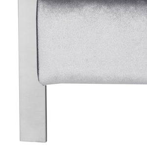 Safavieh Walden Modern Tufted Velvet Accent Chair With Sleek Chrome Frame For Luxurious Living Room Style Light Grey Velvet FOX6279C