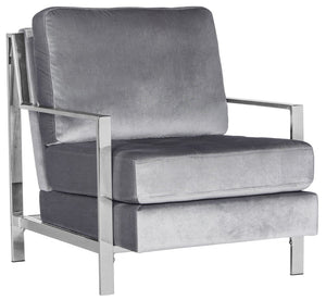 Safavieh Walden Modern Tufted Velvet Accent Chair With Sleek Chrome Frame For Luxurious Living Room Style Light Grey Velvet FOX6279C