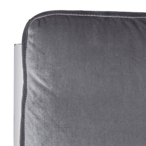 Safavieh Walden Modern Tufted Velvet Accent Chair With Sleek Chrome Frame For Luxurious Living Room Style Light Grey Velvet FOX6279C