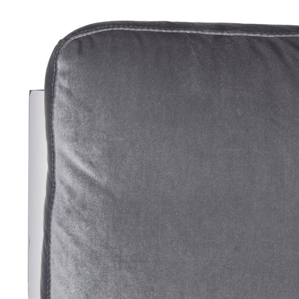 Safavieh Walden Modern Tufted Velvet Accent Chair With Sleek Chrome Frame For Luxurious Living Room Style Light Grey Velvet FOX6279C