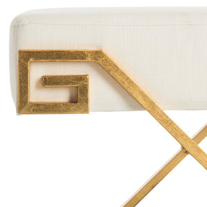 Safavieh Luna Elegant Greek Key Bench - Art Deco Inspired Seating For Entryways, Bedrooms & Living Spaces FOX6281A