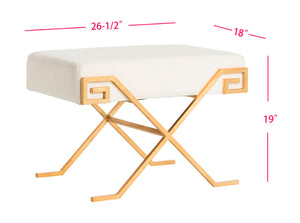 Safavieh Luna Elegant Greek Key Bench - Art Deco Inspired Seating For Entryways, Bedrooms & Living Spaces FOX6281A
