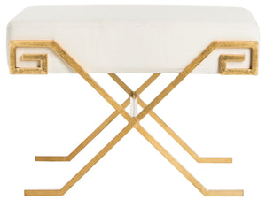 Safavieh Luna Elegant Greek Key Bench - Art Deco Inspired Seating For Entryways, Bedrooms & Living Spaces FOX6281A