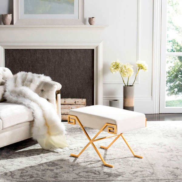 Safavieh Luna Elegant Greek Key Bench - Art Deco Inspired Seating For Entryways, Bedrooms & Living Spaces FOX6281A
