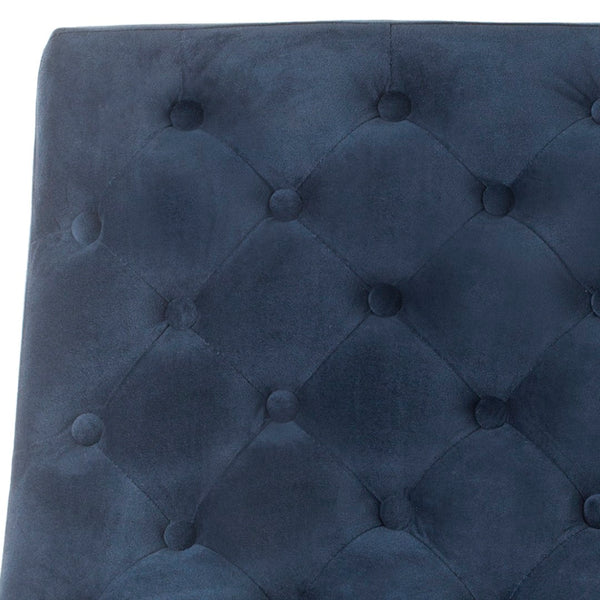 Safavieh Hadley Velvet Tufted Accent Chair - Modern Mid-Century Design In Navy With Silver Legs For Luxe Style FOX6283B