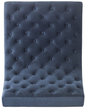Safavieh Hadley Velvet Tufted Accent Chair - Modern Mid-Century Design In Navy With Silver Legs For Luxe Style FOX6283B
