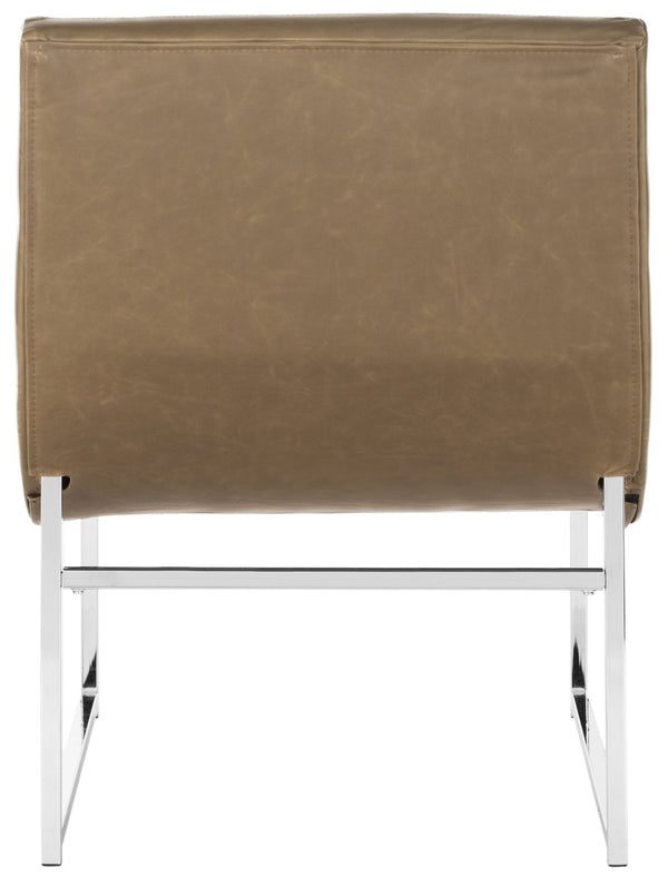 Safavieh Hadley Luxe Antique Taupe Velvet Tufted Accent Chair With Silver Legs For Modern Living Spaces FOX6283C
