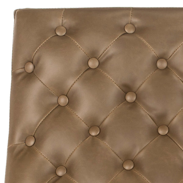 Safavieh Hadley Luxe Antique Taupe Velvet Tufted Accent Chair With Silver Legs For Modern Living Spaces FOX6283C