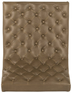 Safavieh Hadley Luxe Antique Taupe Velvet Tufted Accent Chair With Silver Legs For Modern Living Spaces FOX6283C