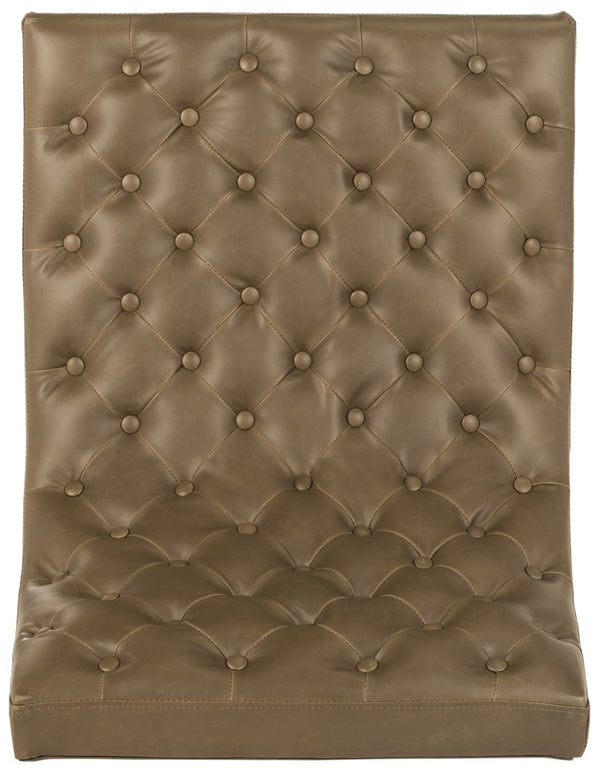 Safavieh Hadley Luxe Antique Taupe Velvet Tufted Accent Chair With Silver Legs For Modern Living Spaces FOX6283C