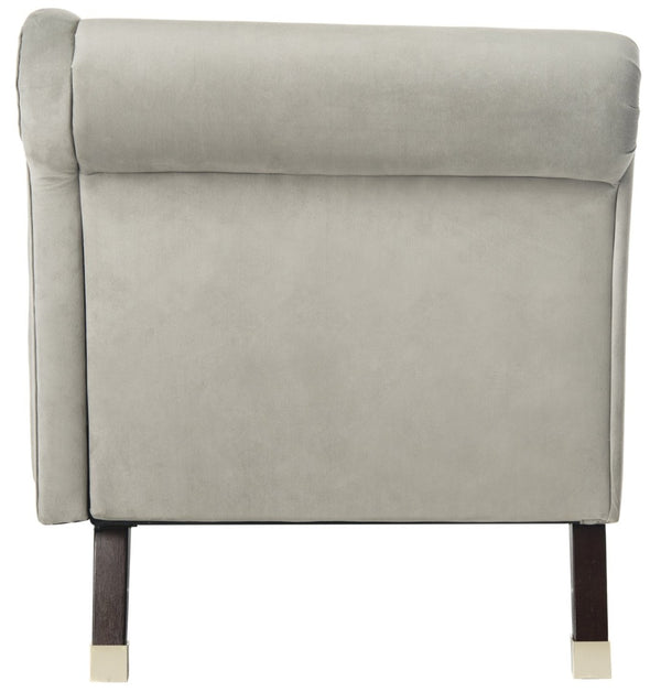 Safavieh Caiden Velvet Chaise Lounge With Plush Pillow - Elegant Comfort For Modern & Classic Interiors Grey Velvet FOX6284B