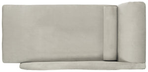 Safavieh Caiden Velvet Chaise Lounge With Plush Pillow - Elegant Comfort For Modern & Classic Interiors Grey Velvet FOX6284B