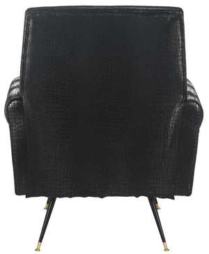 Safavieh Mira Mid-Century Vegan Leather Accent Chair - Stylish, Ergonomic Comfort For Modern Living Spaces FOX6285A