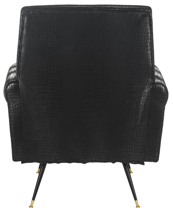 Safavieh Mira Mid-Century Vegan Leather Accent Chair - Stylish, Ergonomic Comfort For Modern Living Spaces FOX6285A