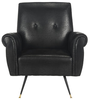 Safavieh Mira Mid-Century Vegan Leather Accent Chair - Stylish, Ergonomic Comfort For Modern Living Spaces FOX6285A