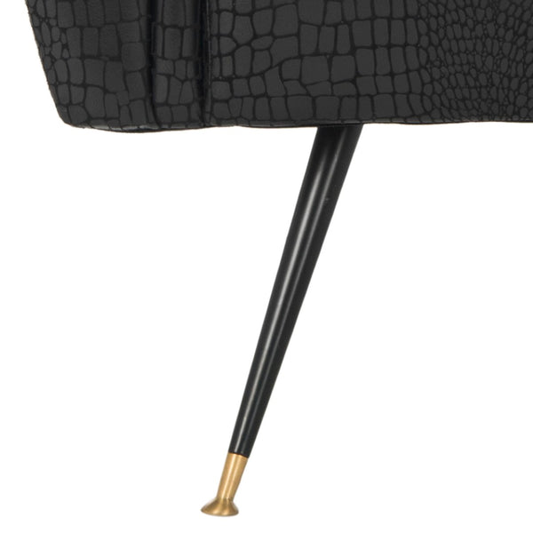 Safavieh Mira Mid-Century Vegan Leather Accent Chair - Stylish, Ergonomic Comfort For Modern Living Spaces FOX6285A