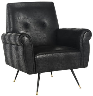 Safavieh Mira Mid-Century Vegan Leather Accent Chair - Stylish, Ergonomic Comfort For Modern Living Spaces FOX6285A