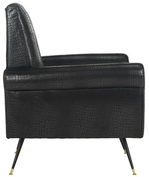 Safavieh Mira Mid-Century Vegan Leather Accent Chair - Stylish, Ergonomic Comfort For Modern Living Spaces FOX6285A