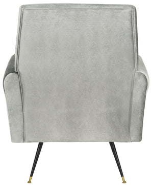 Safavieh Mira Elegant Mid-Century Velvet Accent Chair With Metal-Capped Legs For Modern Living Spaces FOX6285B