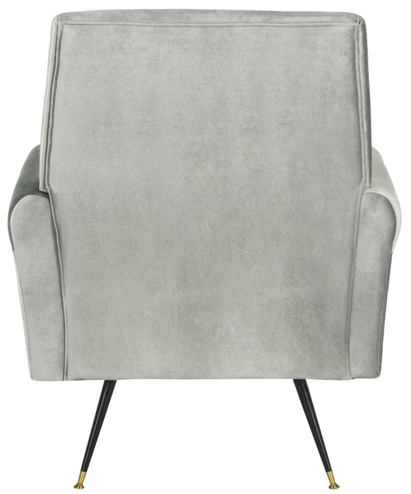 Safavieh Mira Elegant Mid-Century Velvet Accent Chair With Metal-Capped Legs For Modern Living Spaces FOX6285B