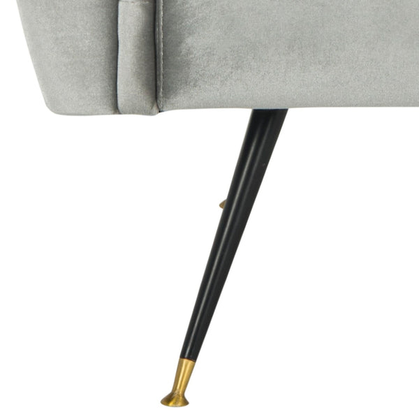 Safavieh Mira Elegant Mid-Century Velvet Accent Chair With Metal-Capped Legs For Modern Living Spaces FOX6285B
