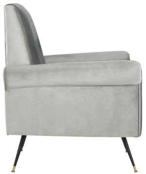 Safavieh Mira Elegant Mid-Century Velvet Accent Chair With Metal-Capped Legs For Modern Living Spaces FOX6285B