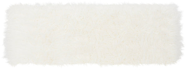 Safavieh Mera Elegant Faux Sheepskin Bench With Luxurious Gold Accents - Perfect For Living Room & Foyer FOX6291B