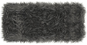 Safavieh Maia Plush Vegan Sheepskin Bench With Sleek Brass Base – Perfect For Glam Living Spaces And Vanity Faux Grey /Brass FOX6292A