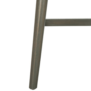 Safavieh Isadora Midcentury Modern Desk - Stylish Workspace With Oversized Drawer & Polished Chrome Accents Ash Grey FOX6293A