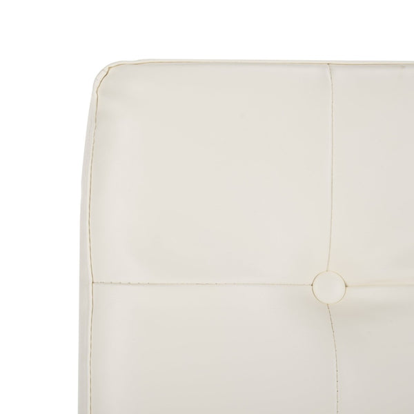 Safavieh Walsh Contemporary Tufted Side Chair - Luxurious Upholstery With Polished Legs For Modern Spaces White Pu/Chrome FOX6300B