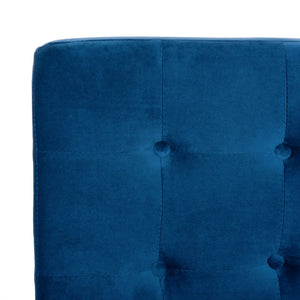 Safavieh Walsh Contemporary Tufted Side Chair - Luxurious Upholstery With Polished Legs For Modern Spaces Navy Velvet/Chrome FOX6300E