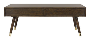 Safavieh Levinson Coffee Table – Mid-Century Modern Design With Elegant Storage And Polished Accents For Living Rooms Brown/Gold FOX6304A