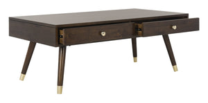 Safavieh Levinson Coffee Table – Mid-Century Modern Design With Elegant Storage And Polished Accents For Living Rooms Brown/Gold FOX6304A