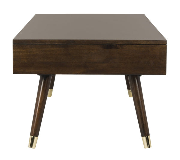 Safavieh Levinson Coffee Table – Mid-Century Modern Design With Elegant Storage And Polished Accents For Living Rooms Brown/Gold FOX6304A