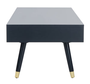 Safavieh Levinson Coffee Table – Mid-Century Modern Design With Elegant Storage And Polished Accents For Living Rooms Navy/Gold FOX6304C