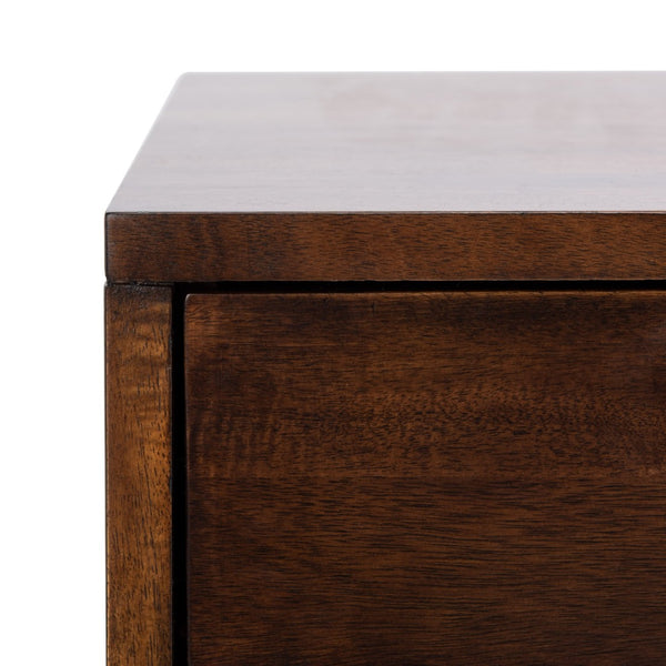 Safavieh Levinson Mid-Century Modern End Table With Glam Gold Accents For Living Room & Bedroom Decor Brown/Gold FOX6305A