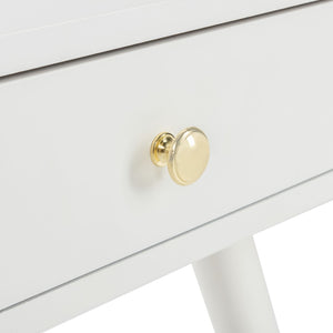 Safavieh Levinson Mid-Century Modern End Table With Glam Gold Accents For Living Room & Bedroom Decor White/Gold FOX6305B