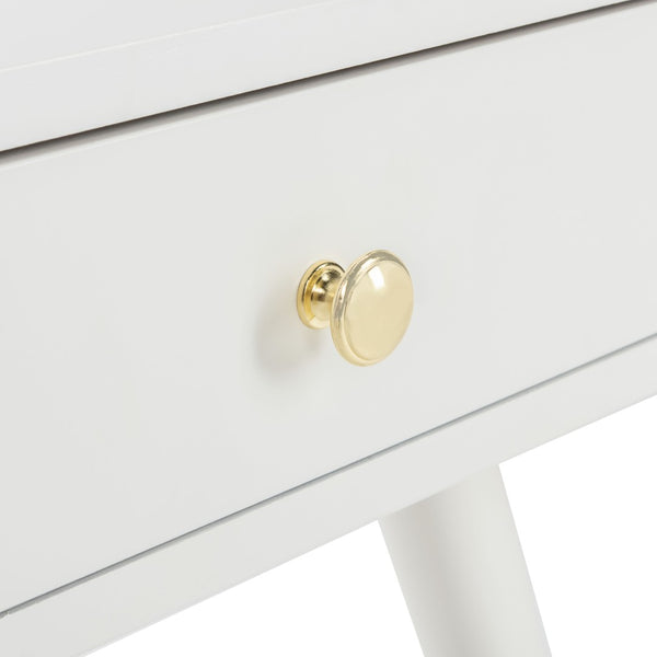 Safavieh Levinson Mid-Century Modern End Table With Glam Gold Accents For Living Room & Bedroom Decor White/Gold FOX6305B