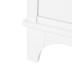 Safavieh Hannon Elegant Three-Drawer Nightstand With Gold Quatrefoil Pulls For Chic Bedroom Storage Solutions White/Brass FOX6306A
