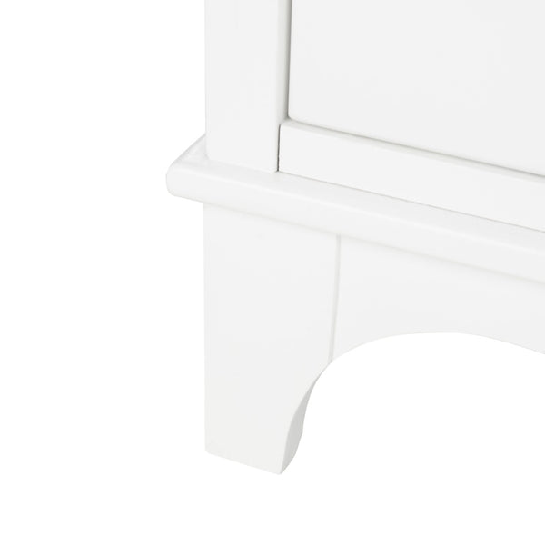 Safavieh Hannon Elegant Three-Drawer Nightstand With Gold Quatrefoil Pulls For Chic Bedroom Storage Solutions White/Brass FOX6306A