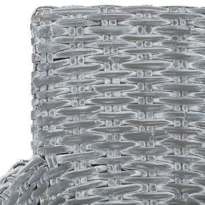 Safavieh Cabana Rattan Arm Chair - Modern Coastal Accent Chair With Comfortable Cushion For Stylish Living Spaces Grey White Wash FOX6500A