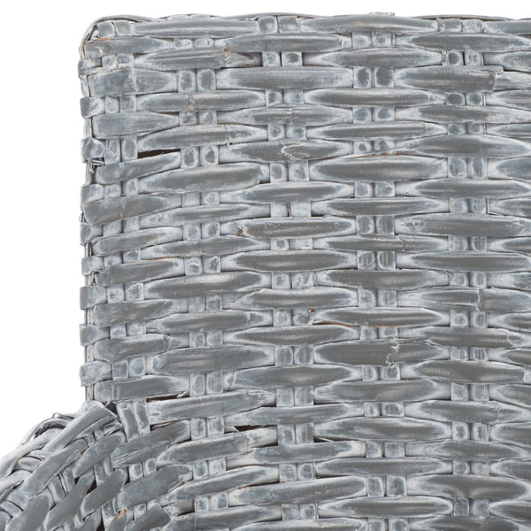 Safavieh Cabana Rattan Arm Chair - Modern Coastal Accent Chair With Comfortable Cushion For Stylish Living Spaces Grey White Wash FOX6500A