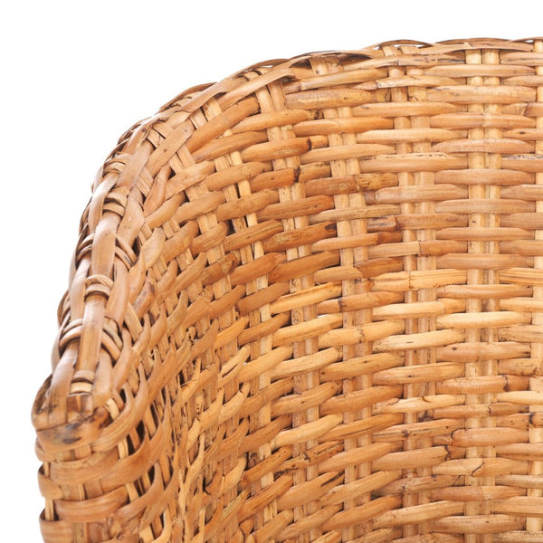 Safavieh Omni Barrel Chair - British Colonial-Inspired Rattan Accent With Soft Cotton Cushion For Cozy Elegance Honey FOX6501A