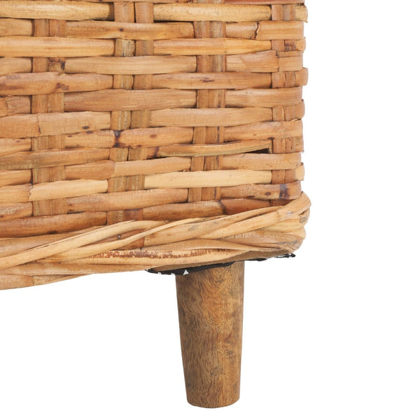 Safavieh Omni Barrel Chair - British Colonial-Inspired Rattan Accent With Soft Cotton Cushion For Cozy Elegance Honey FOX6501A