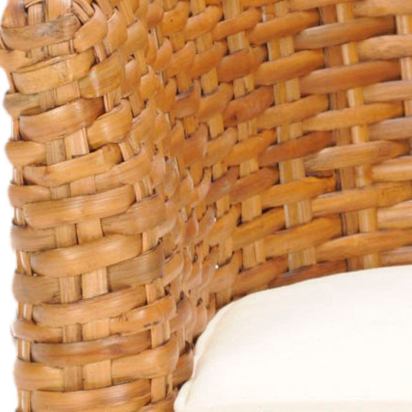 Safavieh Omni Barrel Chair - British Colonial-Inspired Rattan Accent With Soft Cotton Cushion For Cozy Elegance Honey FOX6501A