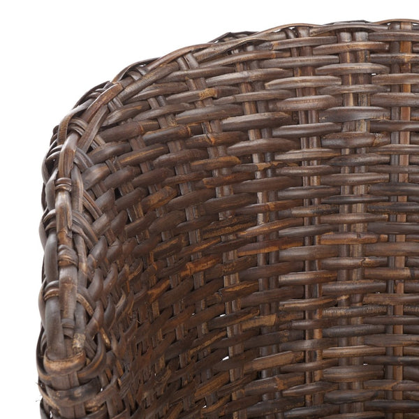 Safavieh Omni Barrel Chair - British Colonial-Inspired Rattan Accent With Soft Cotton Cushion For Cozy Elegance Brown FOX6501B